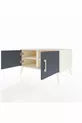 Commode Kronos 2 étagères 2 portes Pierre de lune-Anthracite/Pierre de lune