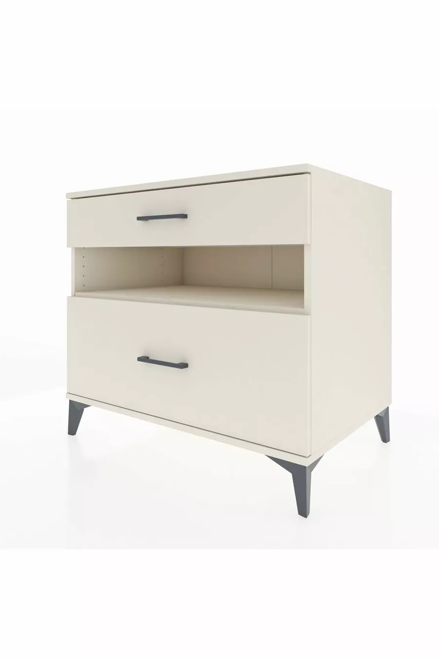 Commode Kronos à une étagère et 2 tiroirs Pierre de lune-Pierre de lune