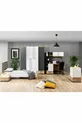 Chambre d'Adolescent Relax - Armoire 4 Portes, Lit, Table de Chevet, Commode, Bureau