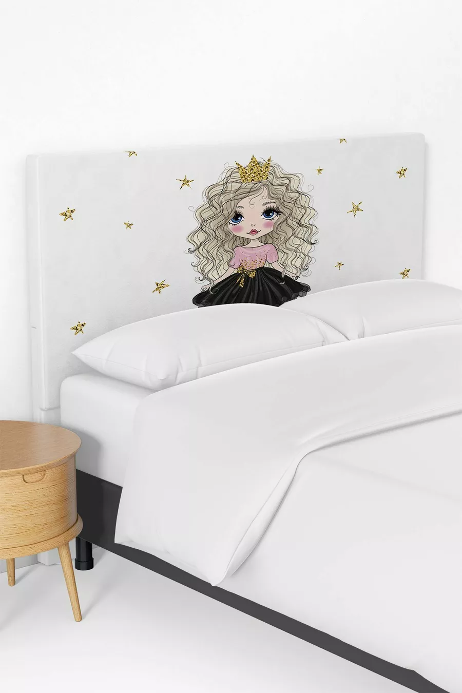 Housse de tête de lit de chambre d'enfant avec motif Princesse Bouclée