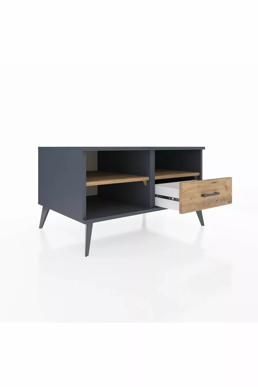Commode Kronos 2 étagères 1 tiroir Anthracite-Pin