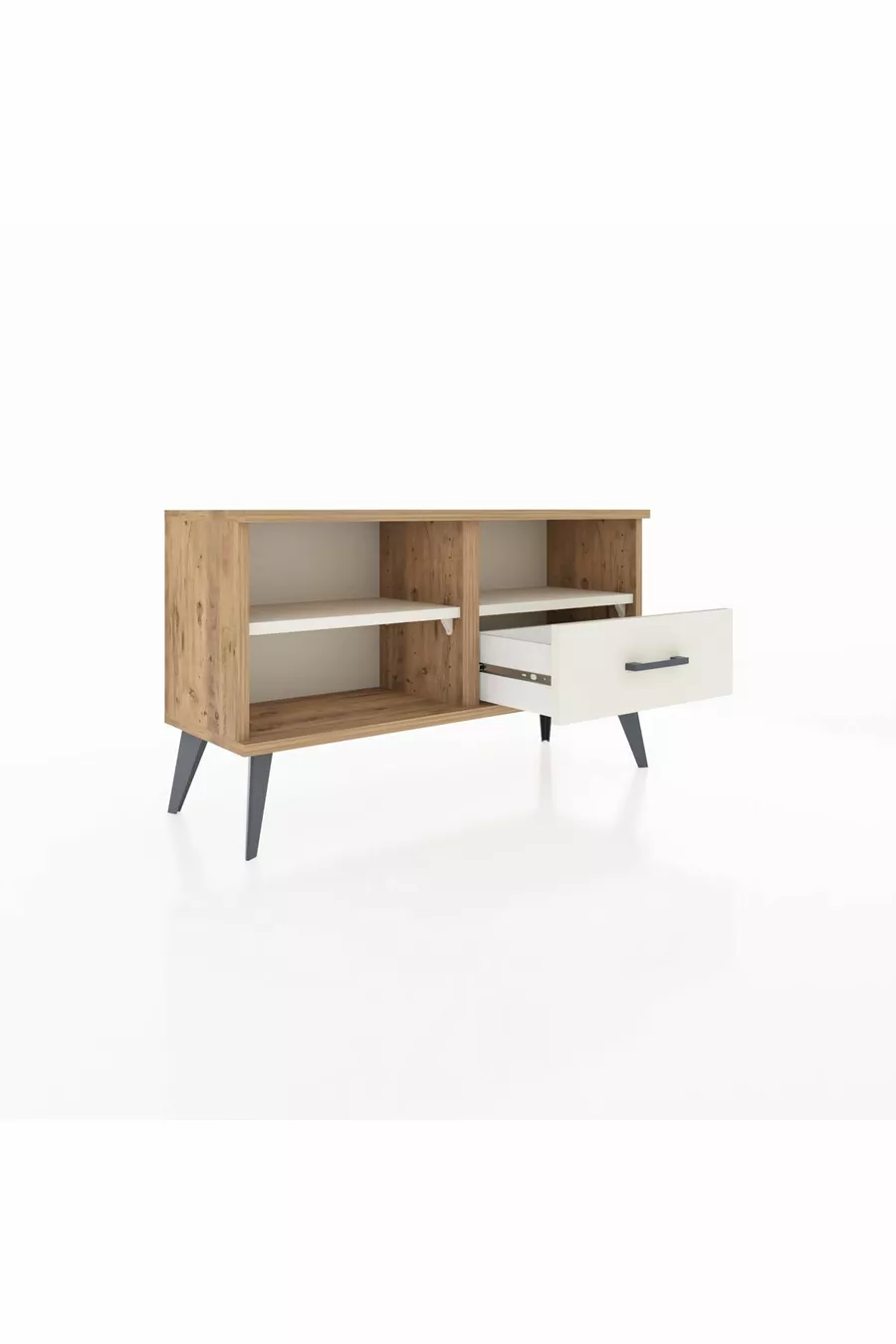 Arges Kommode mit 2 Regalen und 1 Schublade Kiefer-Marmoreffekt