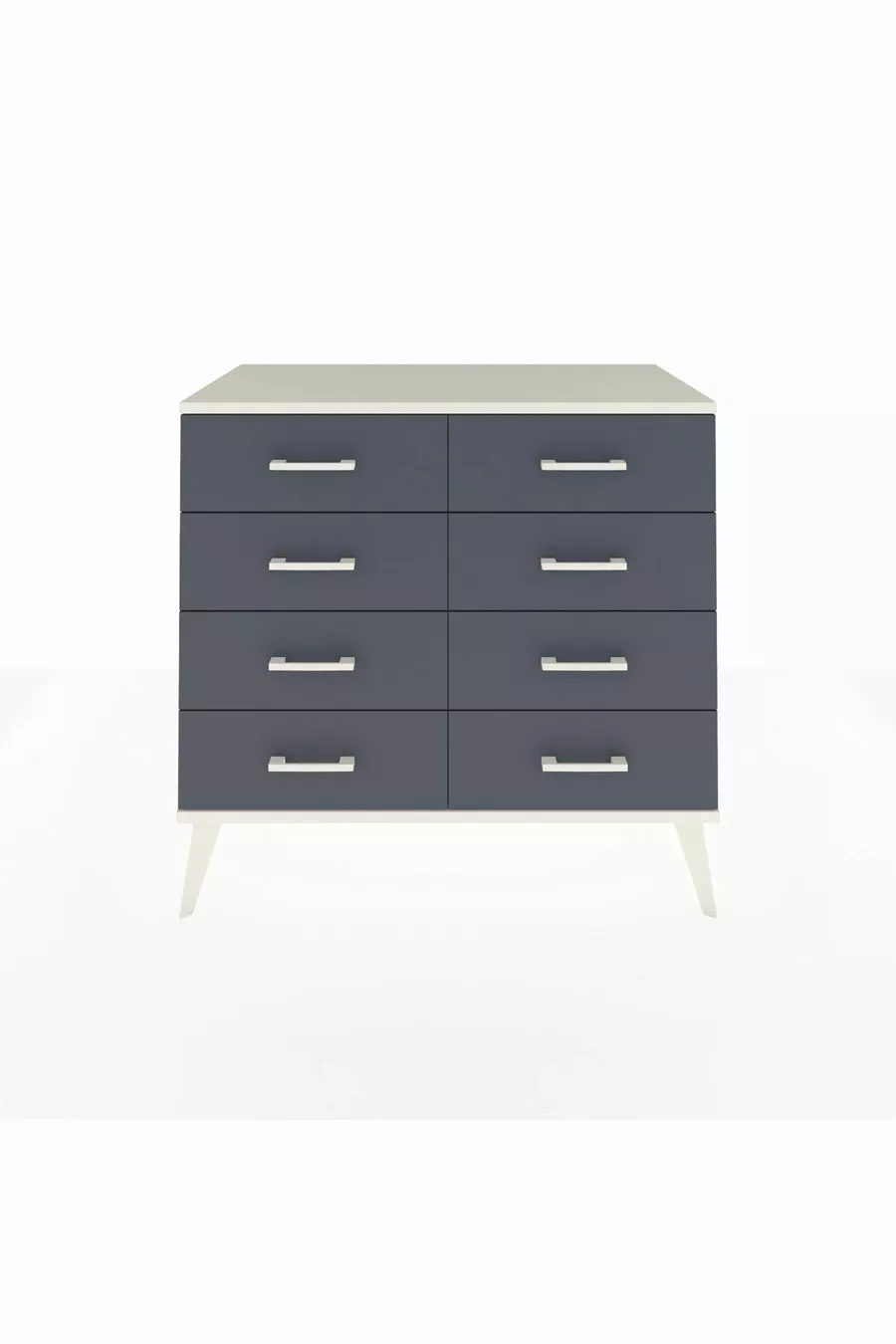 Commode Hyperion 8 tiroirs Pin-Pierres d'onyx/Anthracite