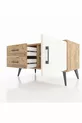 Commode Hyperion avec une étagère, 2 tiroirs et une porte, pin-pierre d'onyx/pin