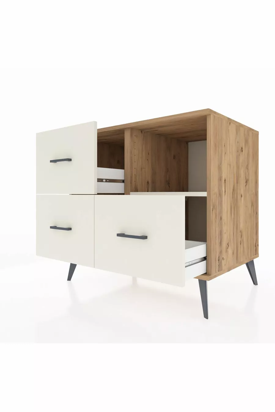 Kronos Kommode Ein Regal 3 Schubladen Kiefer-Marmor