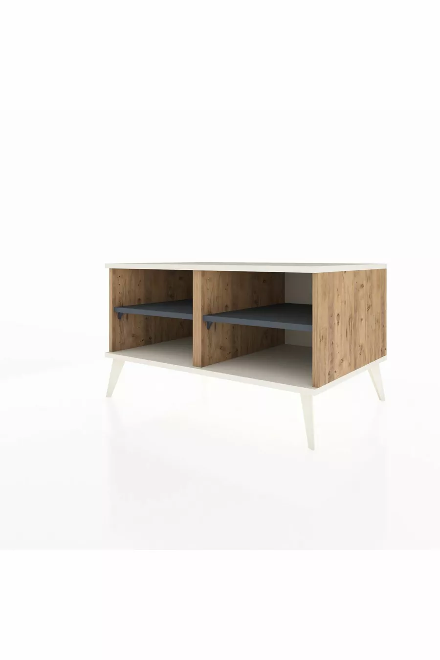 Commode Kronos 2 étagères Pin-Silex/Anthracite
