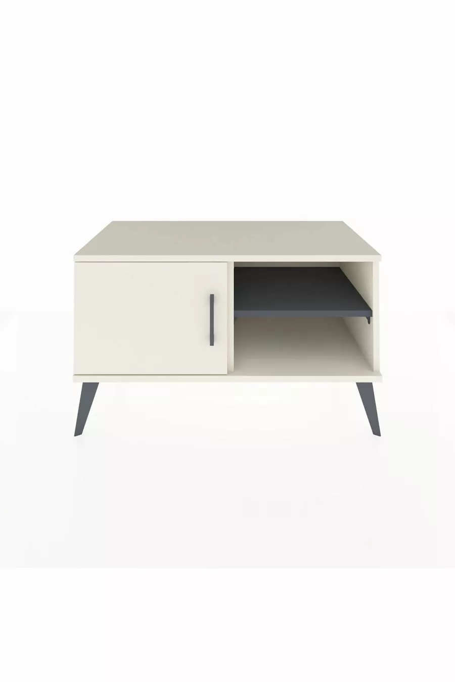 Commode Hyperion à 2 étagères avec une porte Ardoise-Ardoise/Anthracite