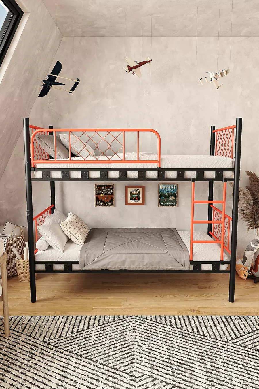 Chambre d'enfant Metis Lit superposé et cadre de lit en métal