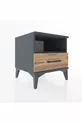 Commode Hyperion à une étagère et un tiroir Anthracite-Pin