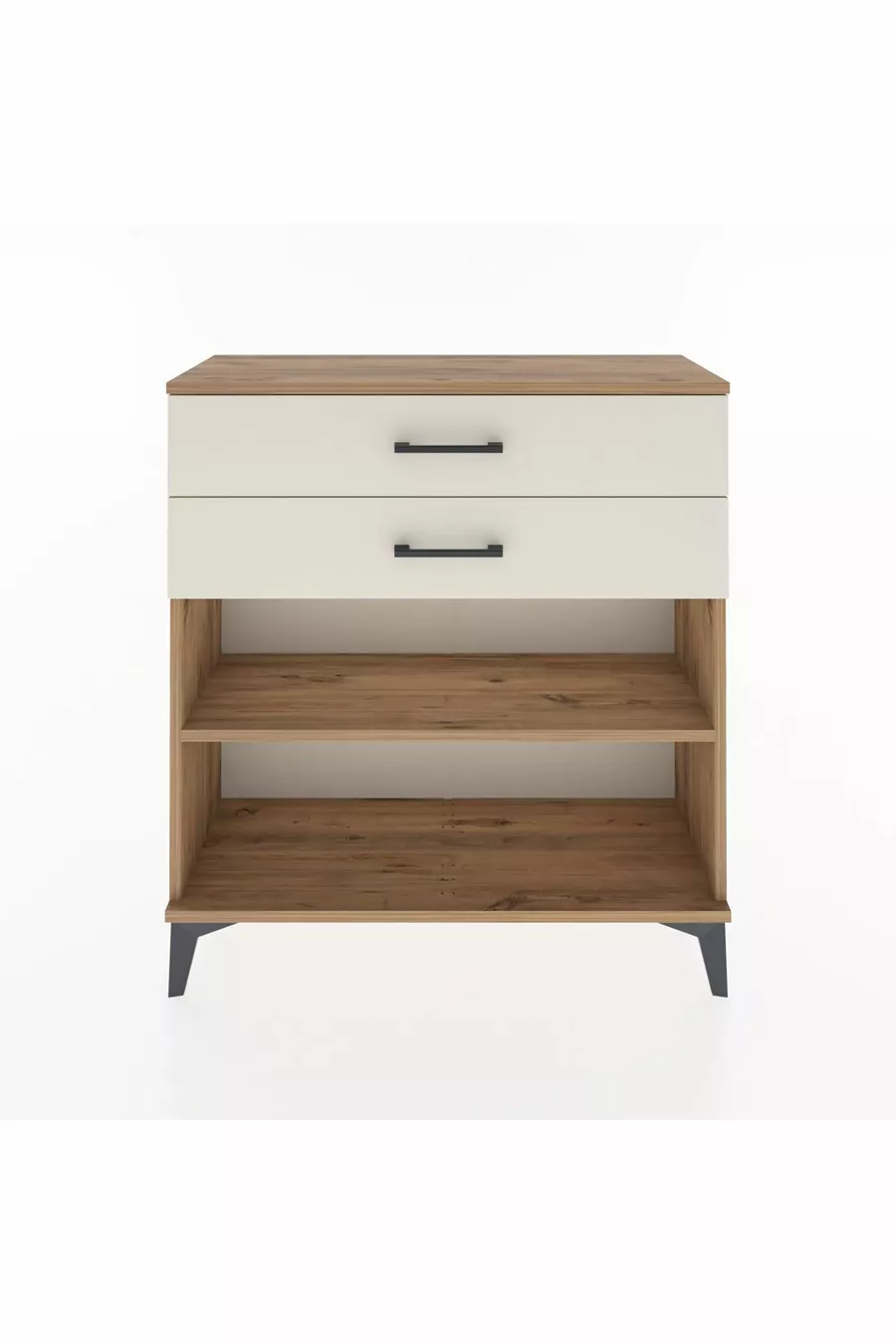 Гардероб Arges с едно рафтче и 2 чекмеджета, бор и бял мрамор