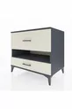 Commode Kronos à une étagère et 2 tiroirs Anthracite-Pierre de Lune