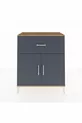 Commode Hyperion à une étagère, un tiroir et deux portes en pin-anthracite