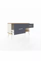 Commode Arges 2 tiroirs Pierre d'ail/Pin/Anthracite