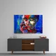 Peinture sur verre de portrait de femme aux couleurs abstraites