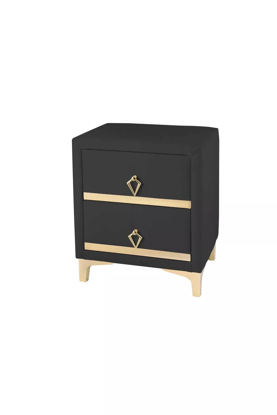 Doppia Linea Gold Nightstand, Two-Drawer