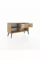 Commode Arges avec une étagère et un tiroir, pin-anthracite/pin