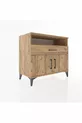 Commode Hyperion 2 étagères, 1 tiroir, 2 portes, pin-pin