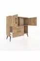 Commode Arges avec 2 étagères, 1 tiroir et 2 portes, en pin