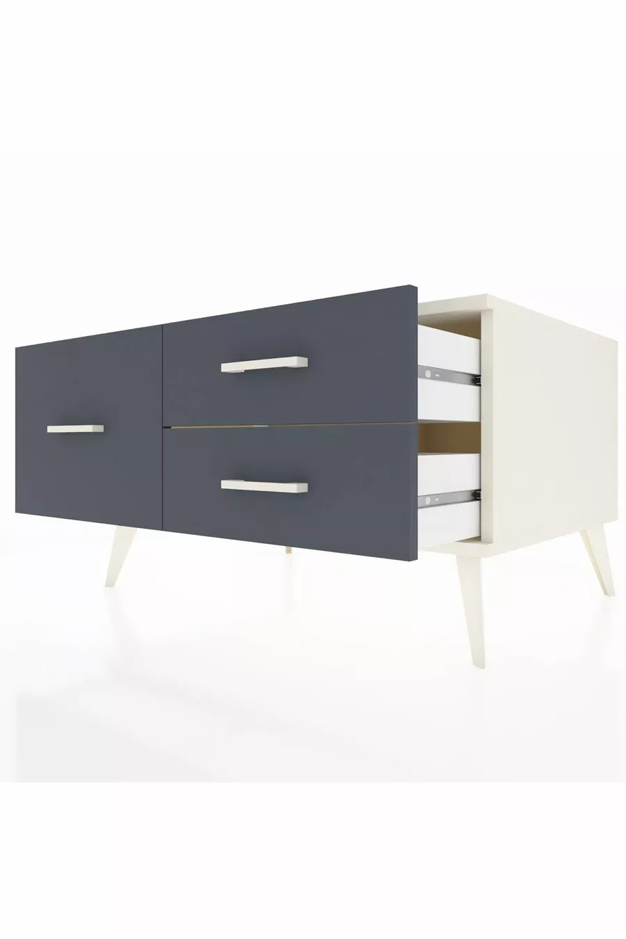 Commode Kronos 3 tiroirs Pierre de lune/Pierre de lune/Anthracite