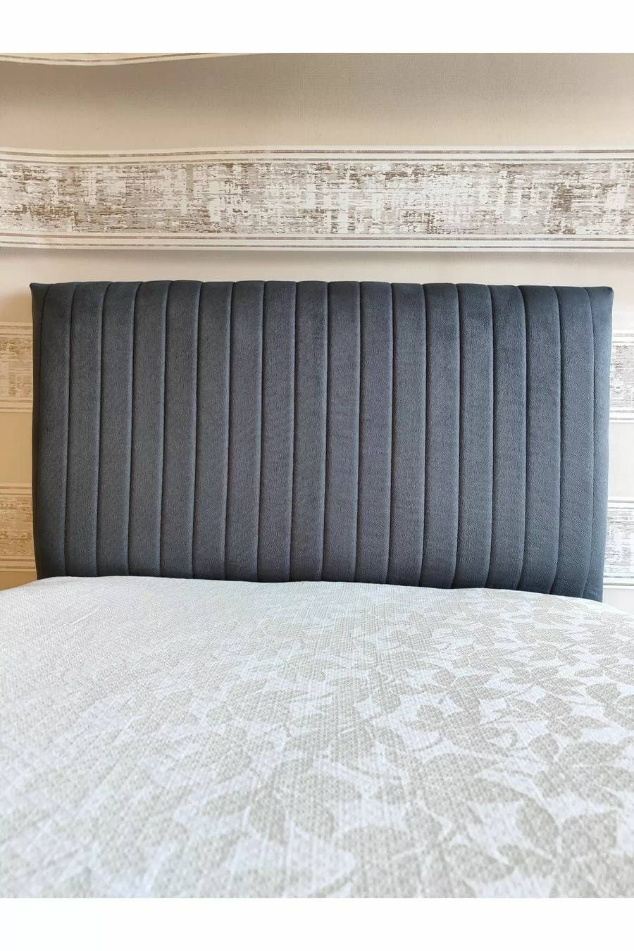 Design Sonne Linen Bed Base Headboard Cover Cm Anthracite