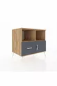 Commode Kronos avec 2 étagères, 1 tiroir et 1 porte, pin-anthracite