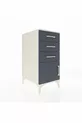Kronos Table de Chevet 3 Tiroirs avec 1 Porte Mésolithique-Anthracite