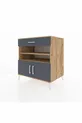 Commode Kronos 3 étagères 1 tiroir 2 portes Pin-Anthracite