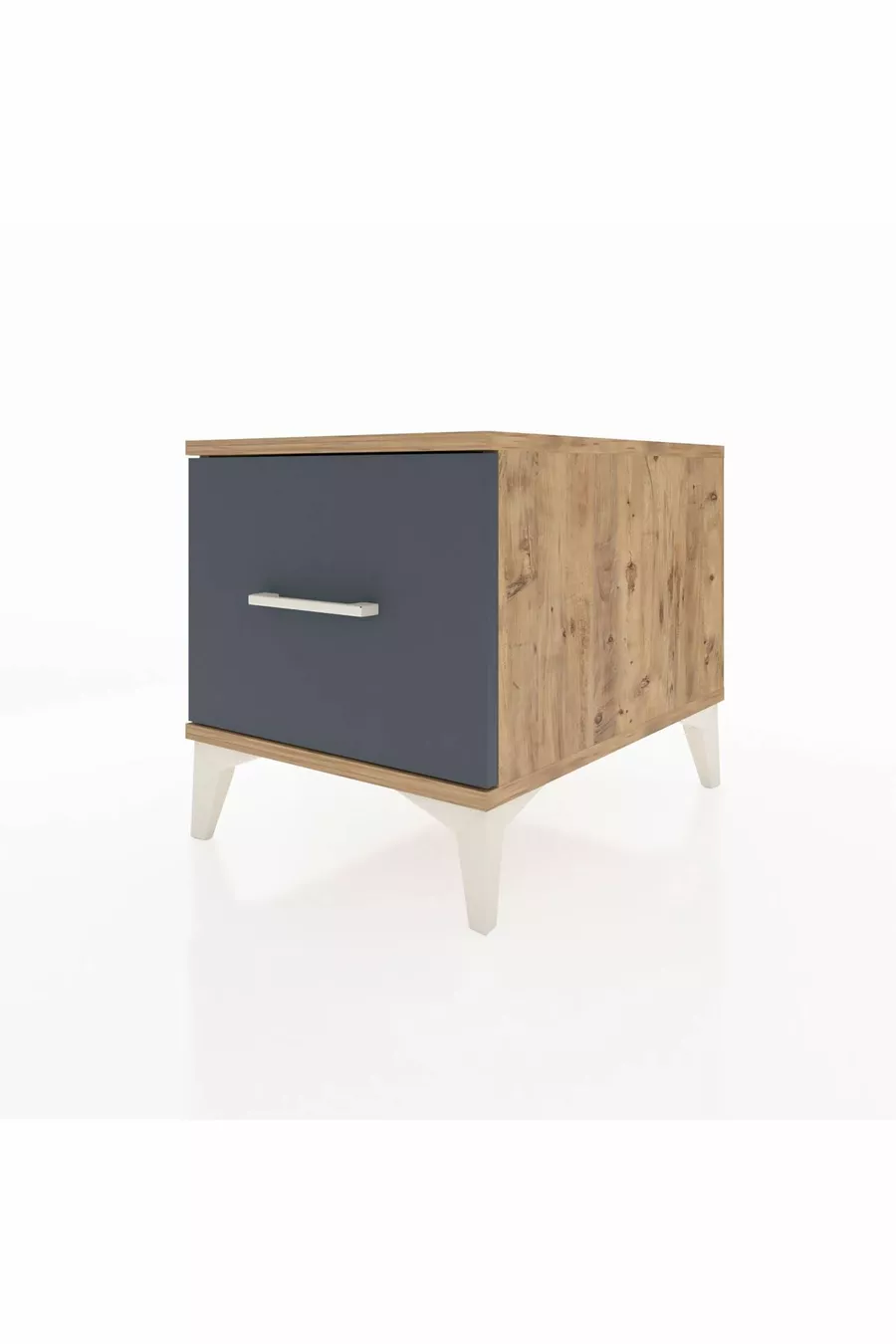 Kronos Comodino con Un Cassetto Pino-Antracite