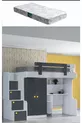 Lits superposés, armoire et bureau Metris Ranza, 1 matelas Comfort