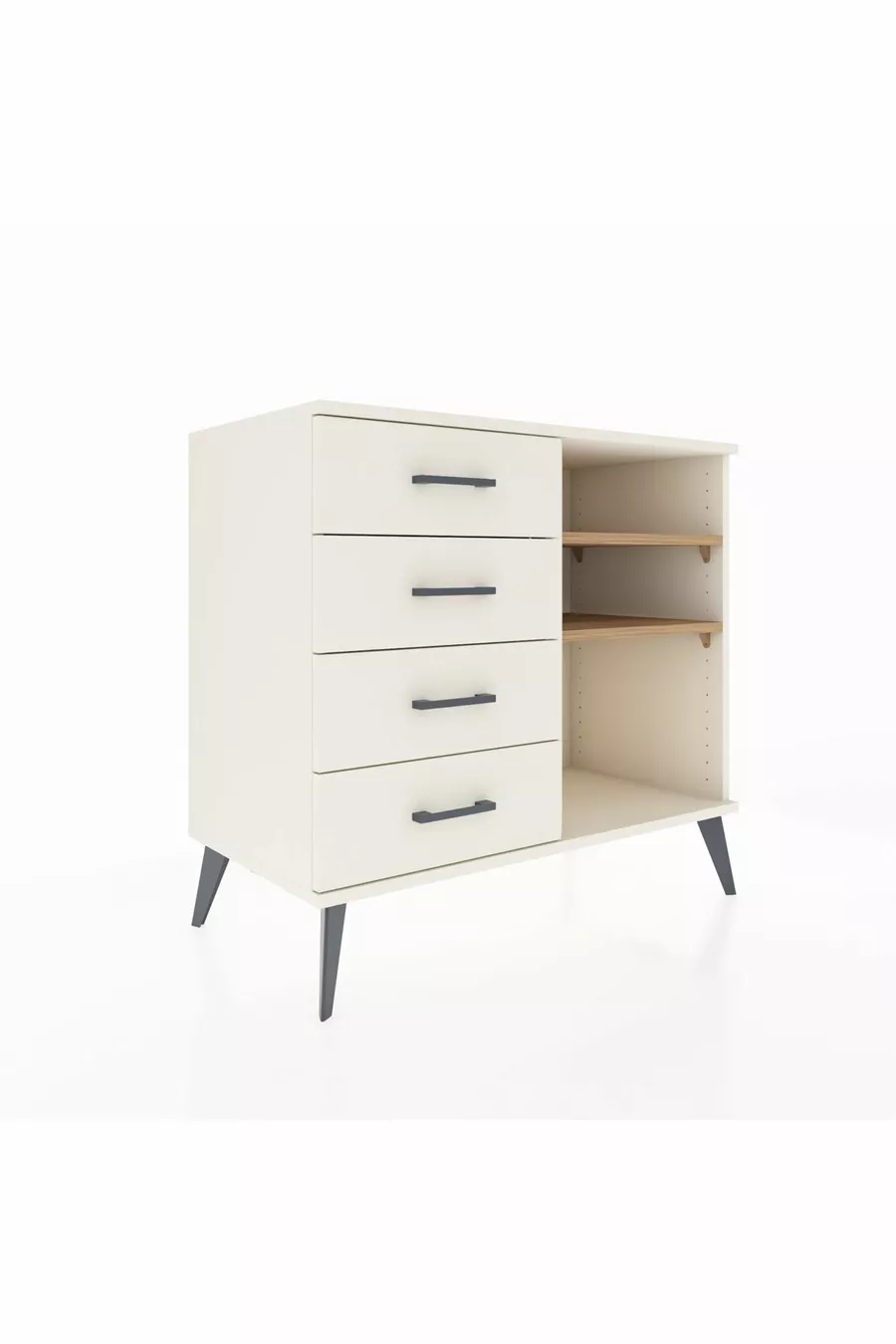 Hyperion Dresser 2 Shelves 4 Drawers Moonstone-Pine/Moonstone