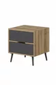 Elina Bedside Table with 2 Drawers - Gold/Anthracite