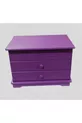 Hobi ERDL Bijoux Maquillage Commode 2 Tiroirs Miroir Brillant Violet Bois MDF Fait Main