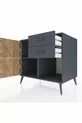 Kronos Kast Enkel Plank 2 Lade 2 Deuren Antraciet-dennen/Antraciet