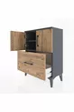 Arges Commode 2-Shelf Single Drawer 2-Door Anthracite-Pine