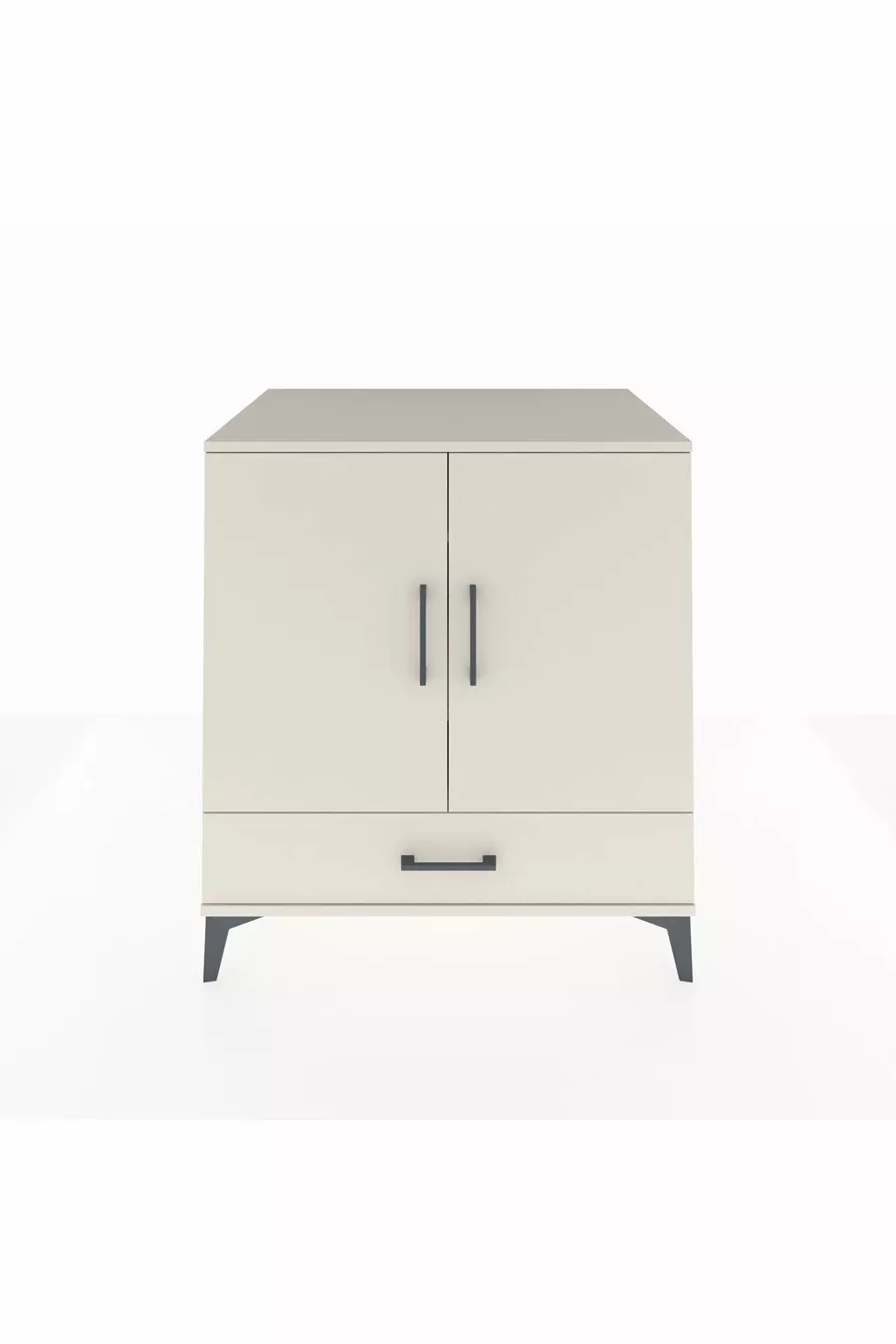 Commode Kronos avec 3 étagères, 1 tiroir et 2 portes, Pierre de Lune-Pier de Lune