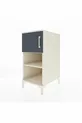 Kronos Nightstand with 2 Shelves and 1 Door, Moonstone-Anthracite