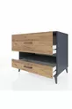 Kronos Dresser Single Shelf 2 Drawers Anthracite-Pine