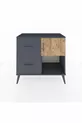 Commode Hyperion à une étagère, 2 tiroirs et une porte, Anthracite-Sapin/Anthracite