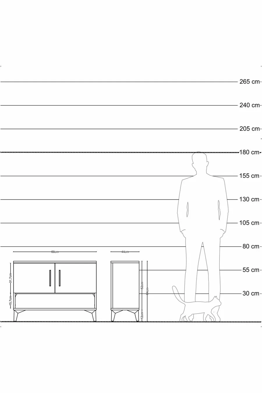 Hyperion Dressoir 2 Planken 2 Deurtjes Den-Hout