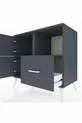 Commode Hyperion 2 étagères 1 tiroir 2 portes Anthracite-Anthracite