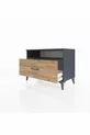 Commode Hyperion à une étagère et un tiroir, anthracite-pin