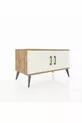 Commode Hyperion 2 étagères 2 portes Pin-Gris Ancien