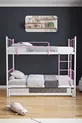 Letto a castello Tekno con cassetti, compatibile per 3 persone, colore rosa chiaro, in metallo