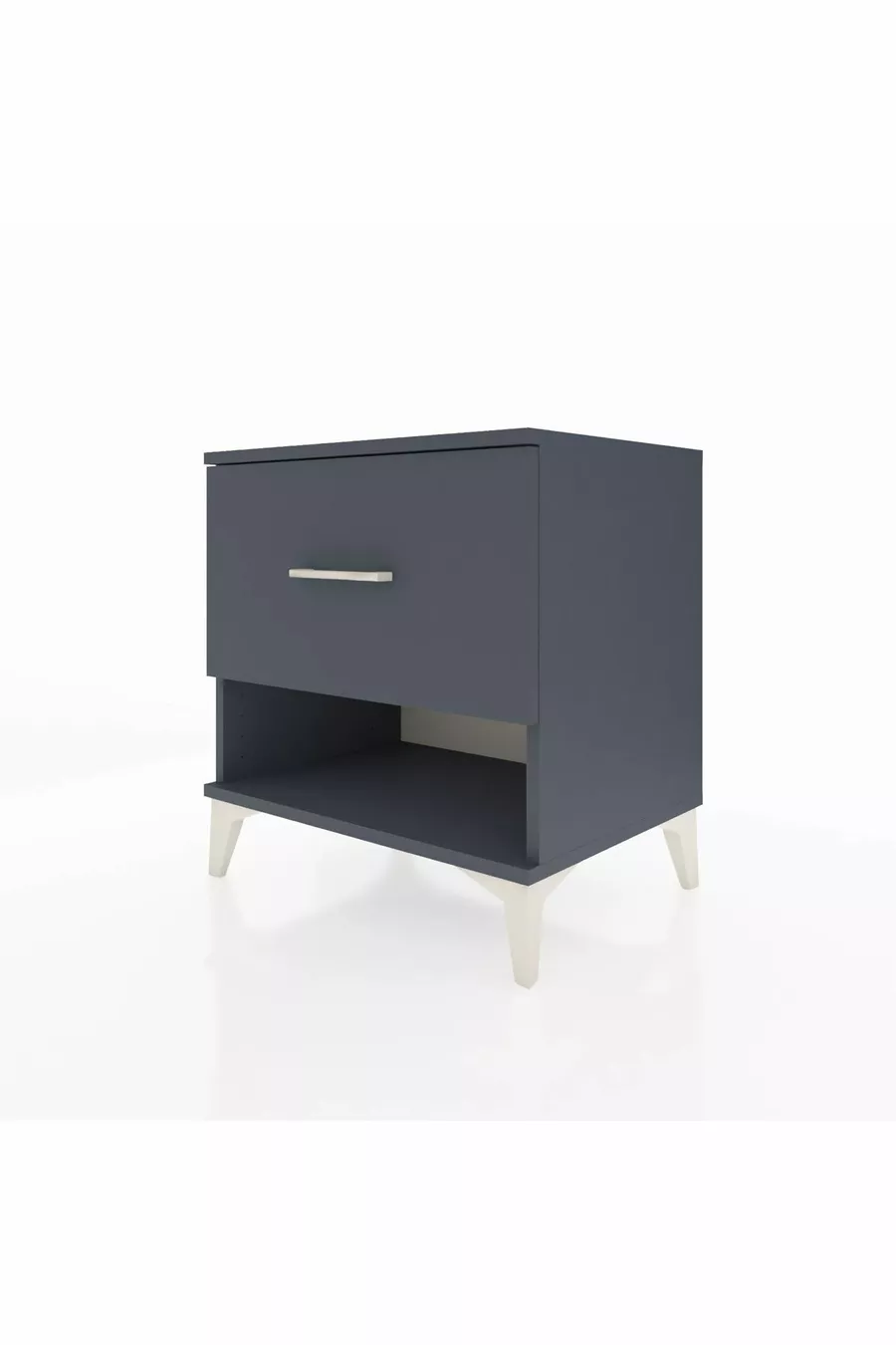 Comodino Hyperion con un cassetto Antracite-Antracite