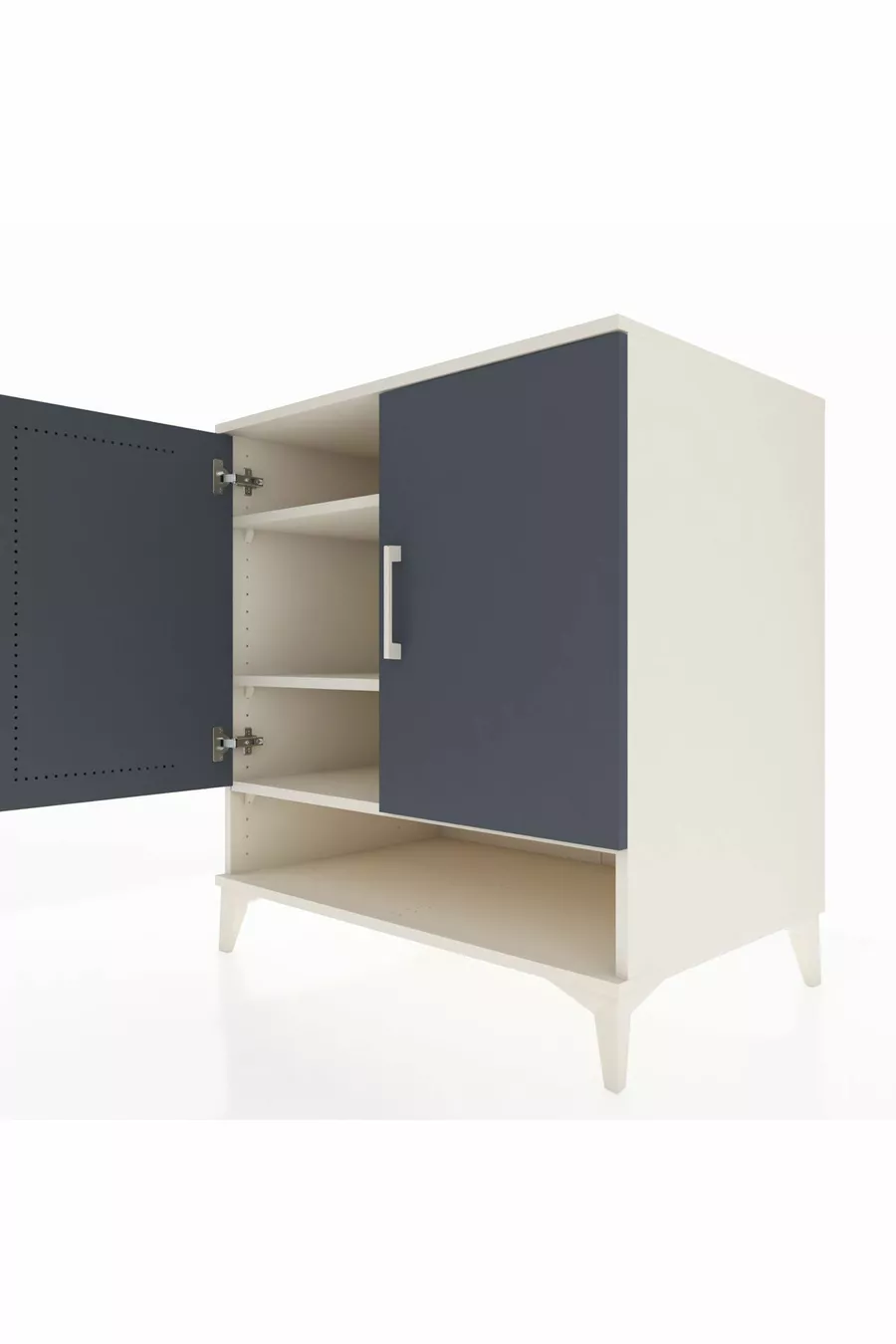Commode Kronos 3 étagères 2 portes Pierre de lune-Anthracite