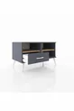 Commode Hyperion 2 étagères 1 tiroir Anthracite-Cèdre/Anthracite