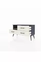 Commode Arges à une étagère et trois tiroirs Anthracite-Pin/Marbre