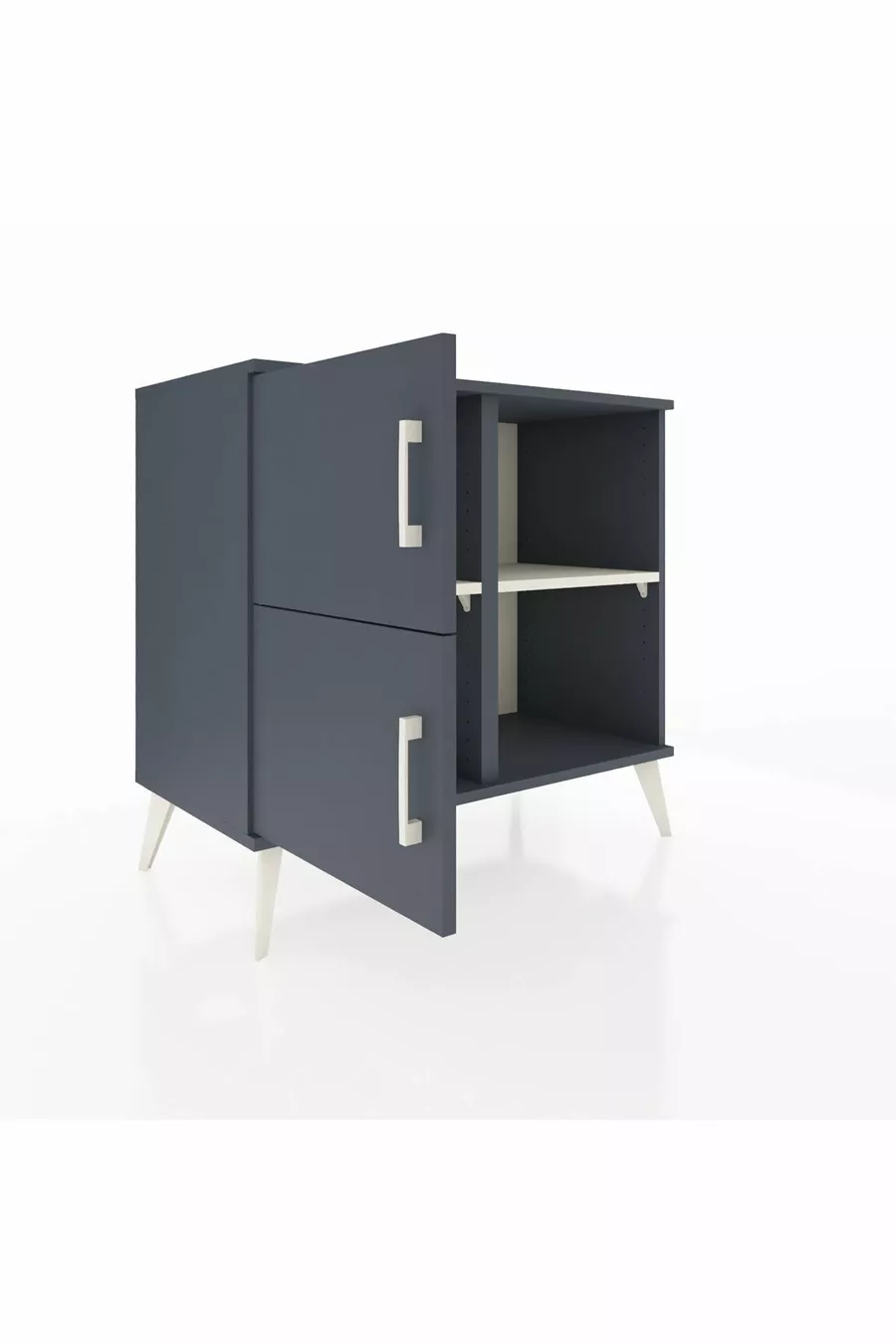 Hyperion Dressoir 2 Planken 2 Deuren Antraciet-Antraciet/Marmergrijs