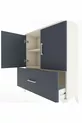 Commode Arges 2 étagères 1 tiroir 2 portes Pierre de lune-Anthracite