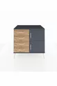 Kronos Dresser Single Shelf 4 Drawers 2 Doors Anthracite-Anthracite/Pine